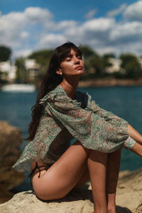 catherine gee Women's Catya Blouse in island snake - women's blouse - alternate view
