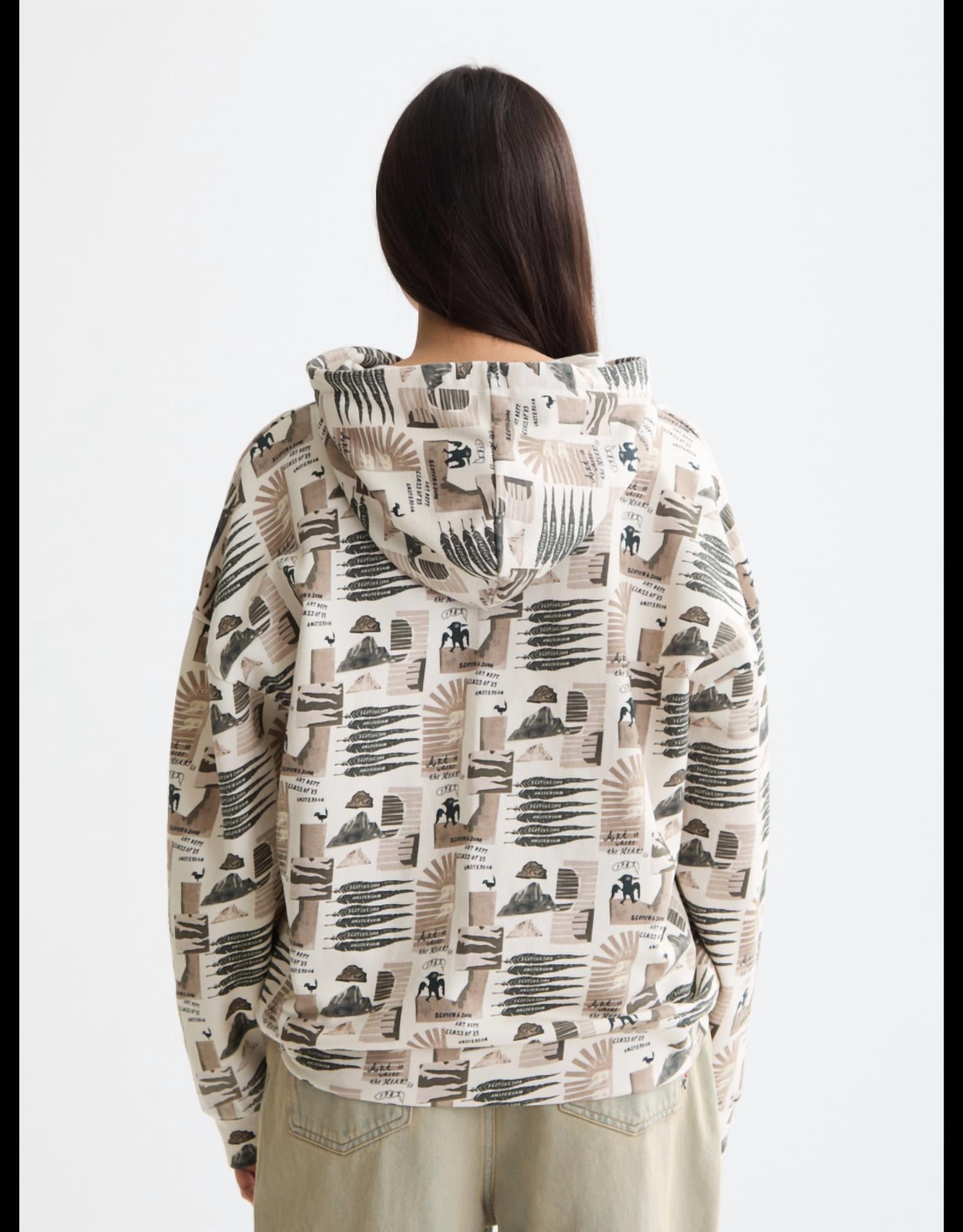 Scotch & Soda - All Over Printed Oversized Fit Hoodie