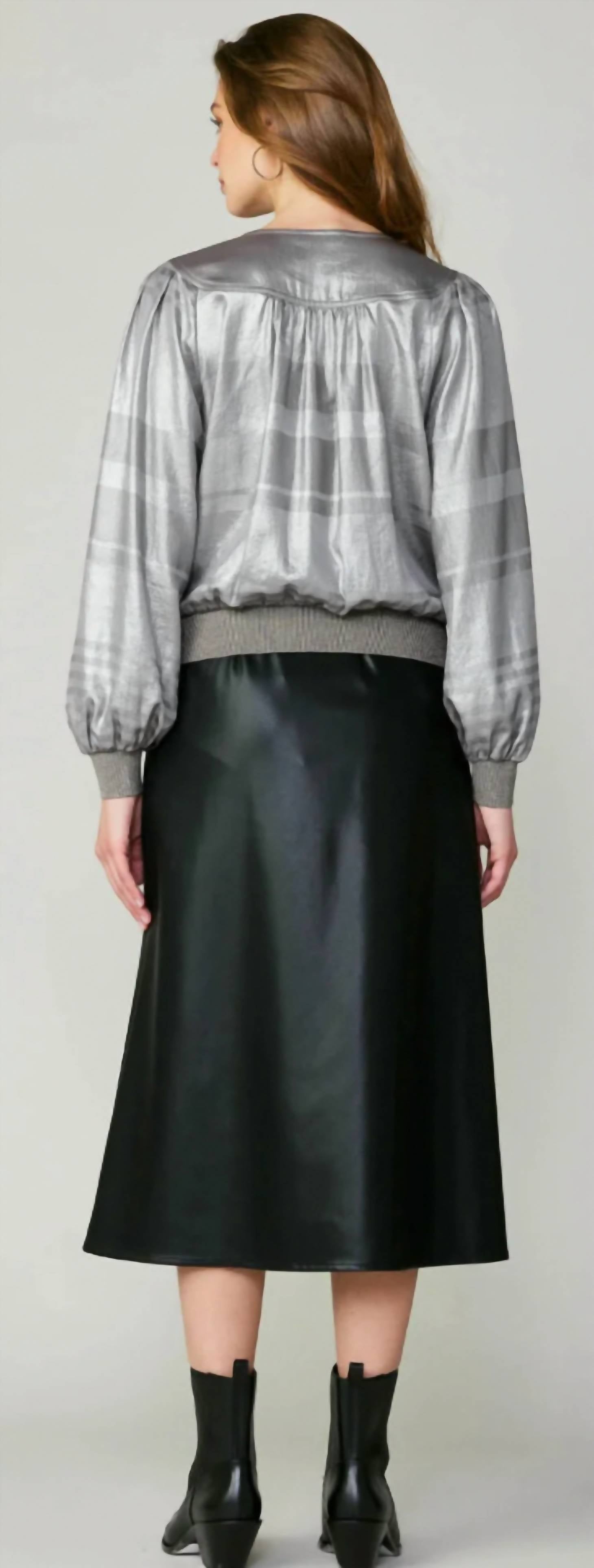 Current Air - Metallic Surplice Blouse