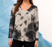 French Kyss - Tie Dye V Neck Top