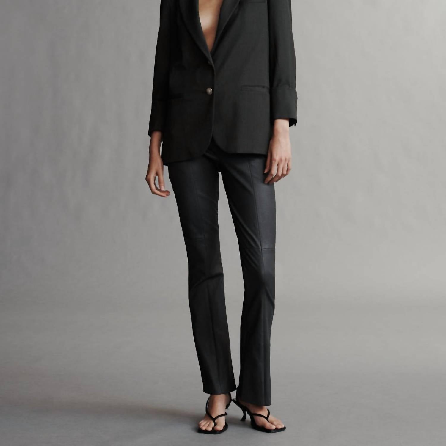 TWP Skinny Love Boot Cut Pants in black oyster - women's pants - detail view