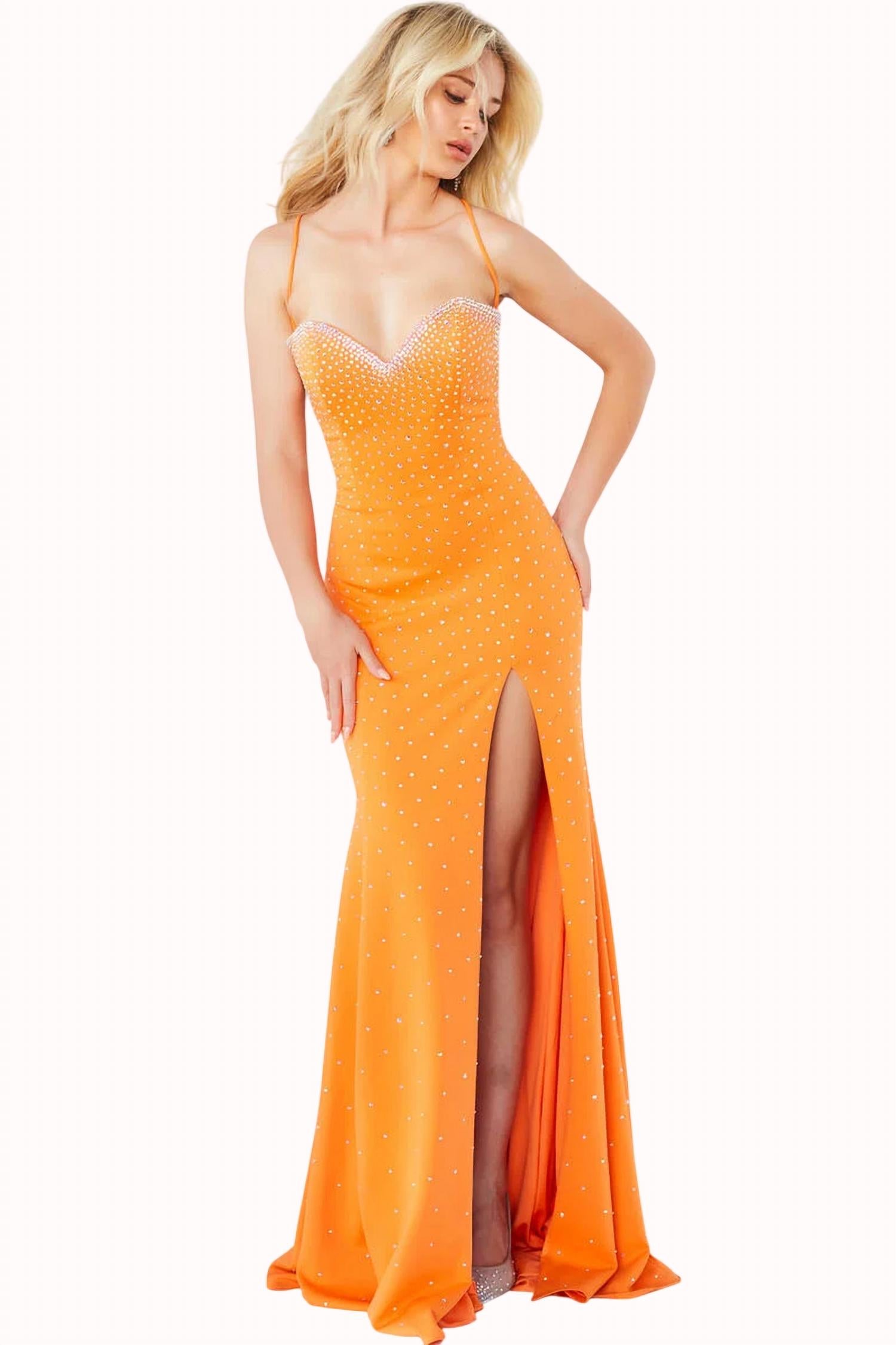 Jovani - Sweetheart Neckline Tie Back Prom Dress