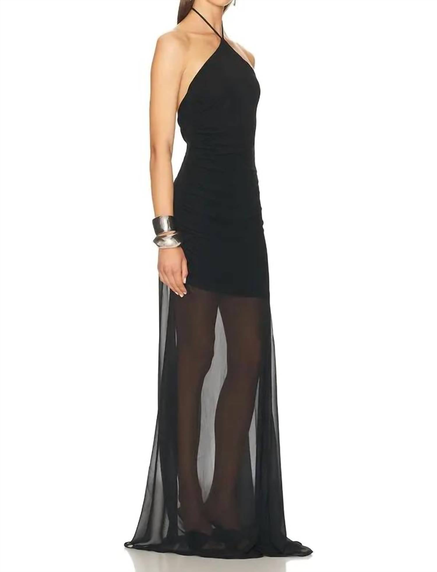ILA Lara Jersey Drape Dress in black - women's dress - alternate view