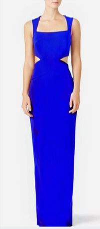 Nicole Miller - Jersey Square Neck Cutout Sheath Gown