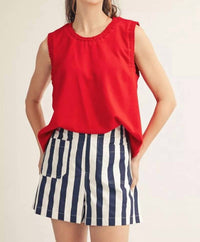 Jodifl Women's Easy Everyday Sleeveless Top in red - women's tank top