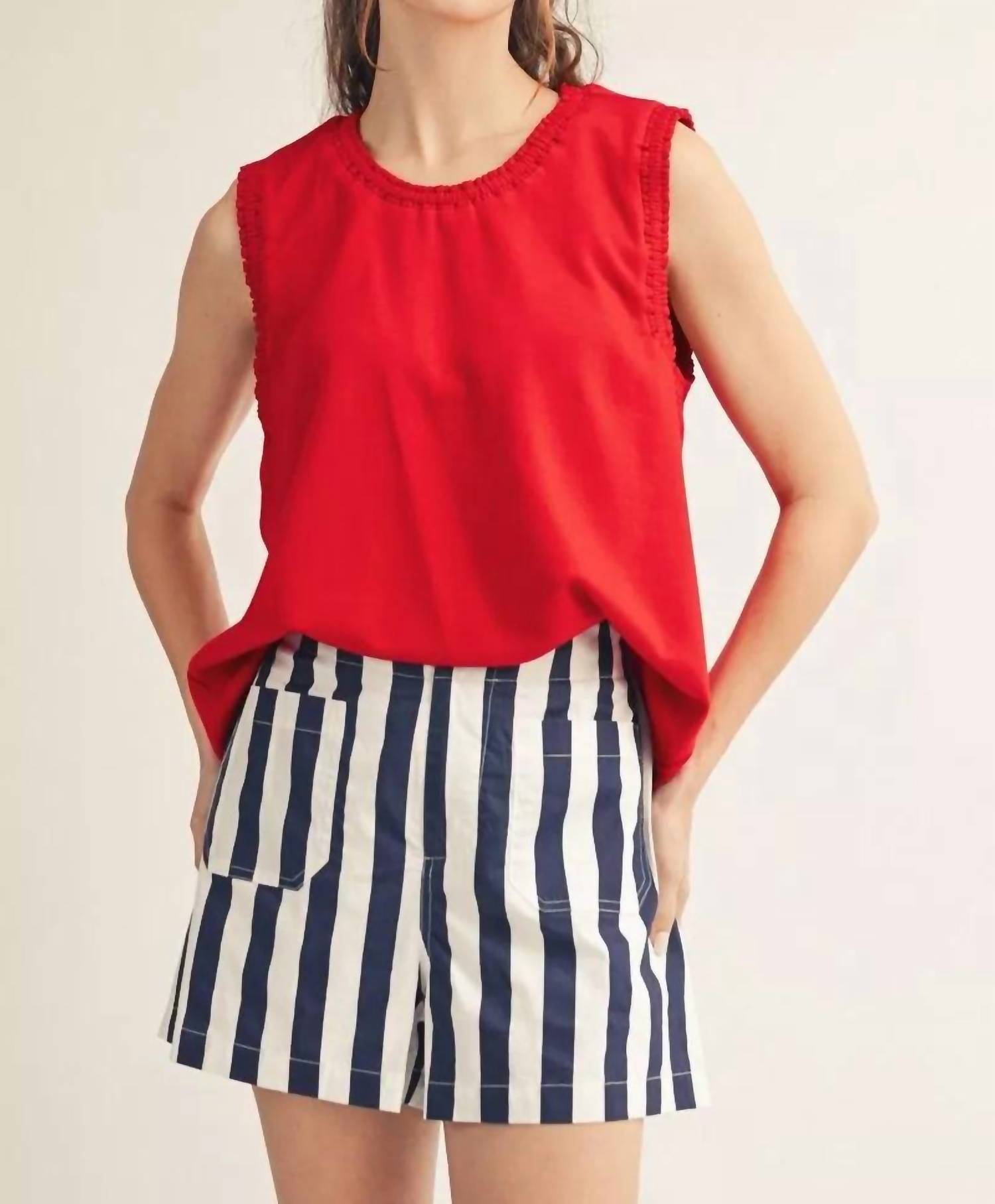 Jodifl Women's Easy Everyday Sleeveless Top in red - women's tank top