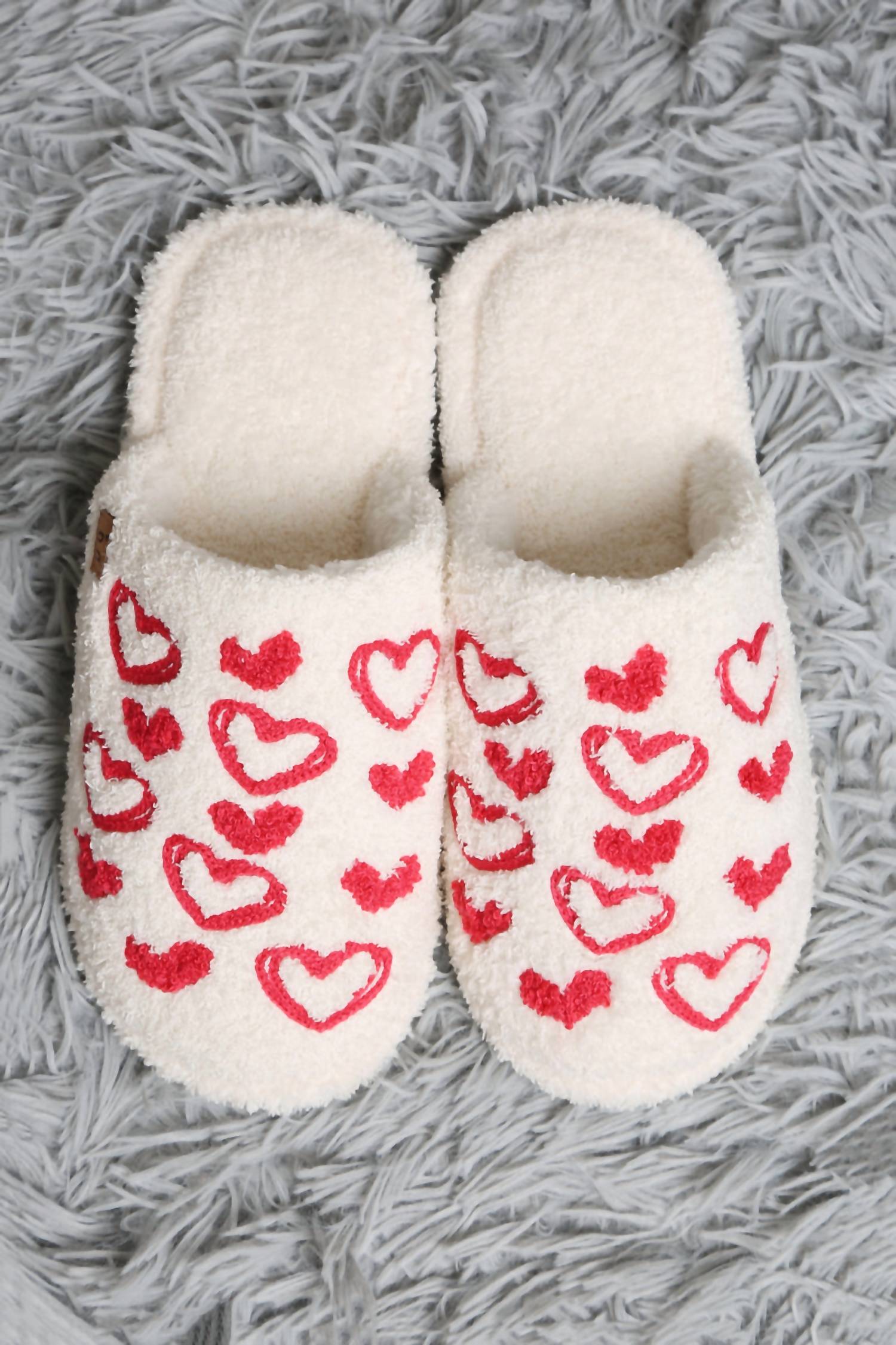 Wona Trading - Women's Candy Heart Embroidered Cozy Indoor Slippers