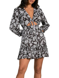 Elan - Floral Cut Out Mini Dress