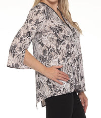 Joseph Ribkoff - Snakeskin Print Embellished Tunic Top