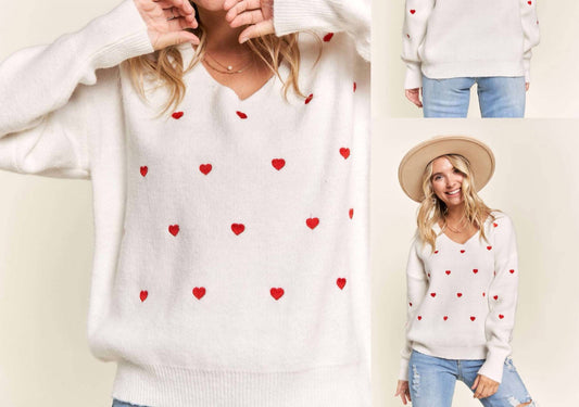 Adora - Multi Heart Sweater