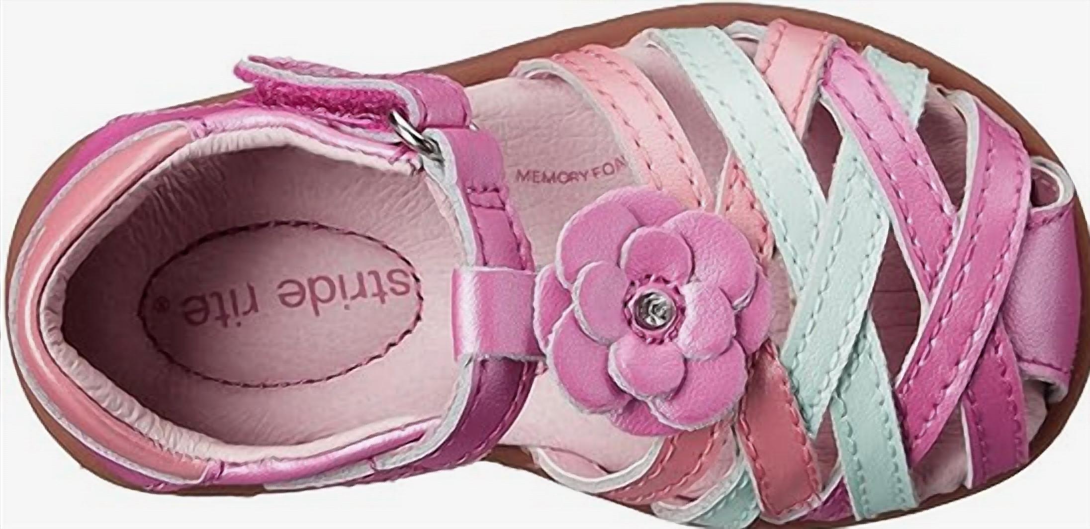 Stride Rite Toddler Round-Toe Flat Sandals in pink - kids' sandal - view 6