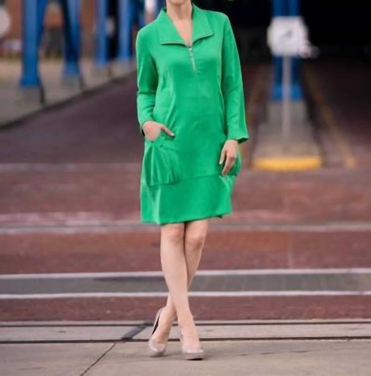Samuel Dong - Crepe Dress With Big Pockets