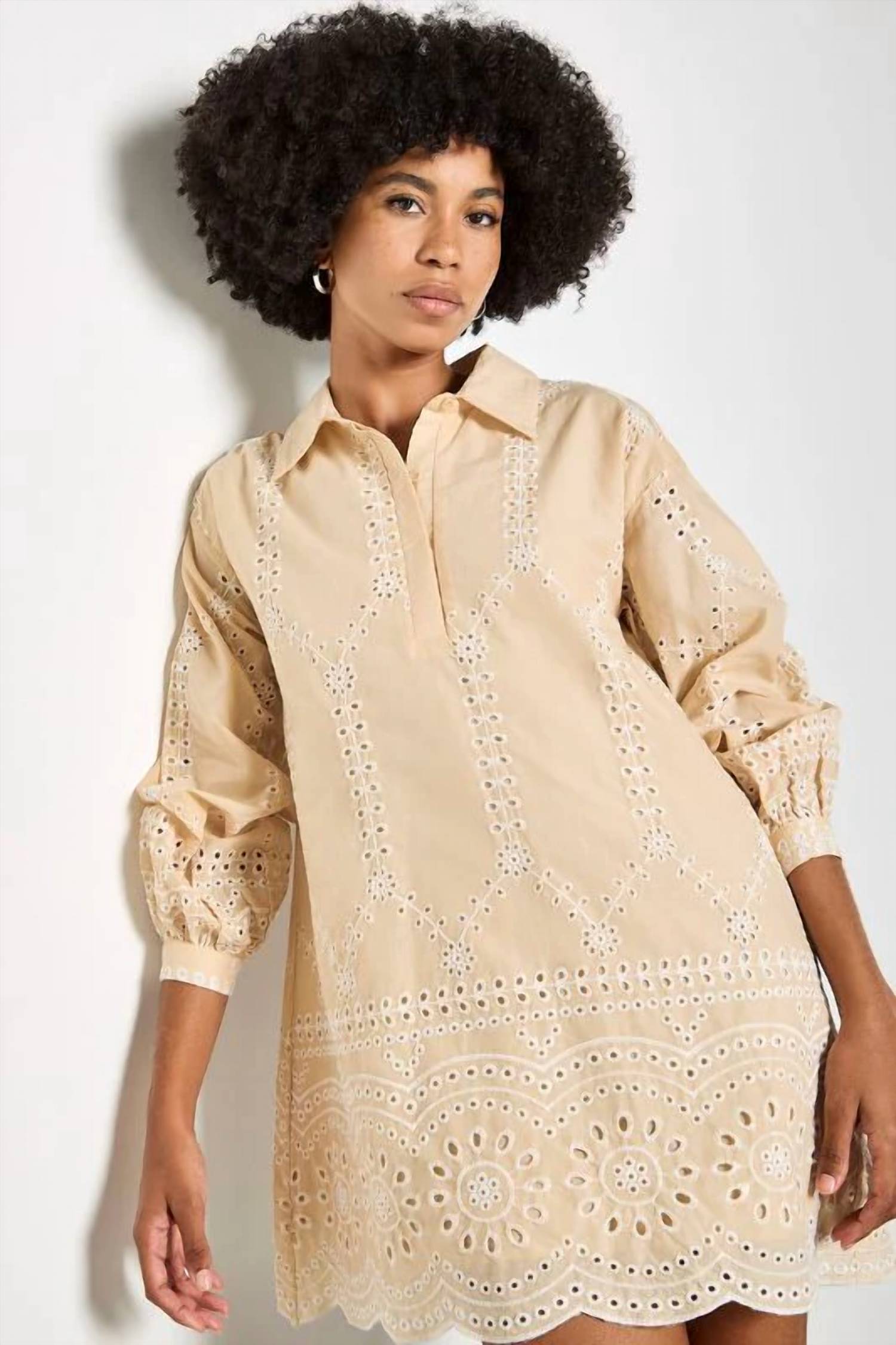 Apricot - Cotton Swing Mini Dress