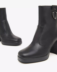 NeroGiardini Women's Chain Platform Ankle Boot Shoe in guanto nero - women's shoe - alternate view