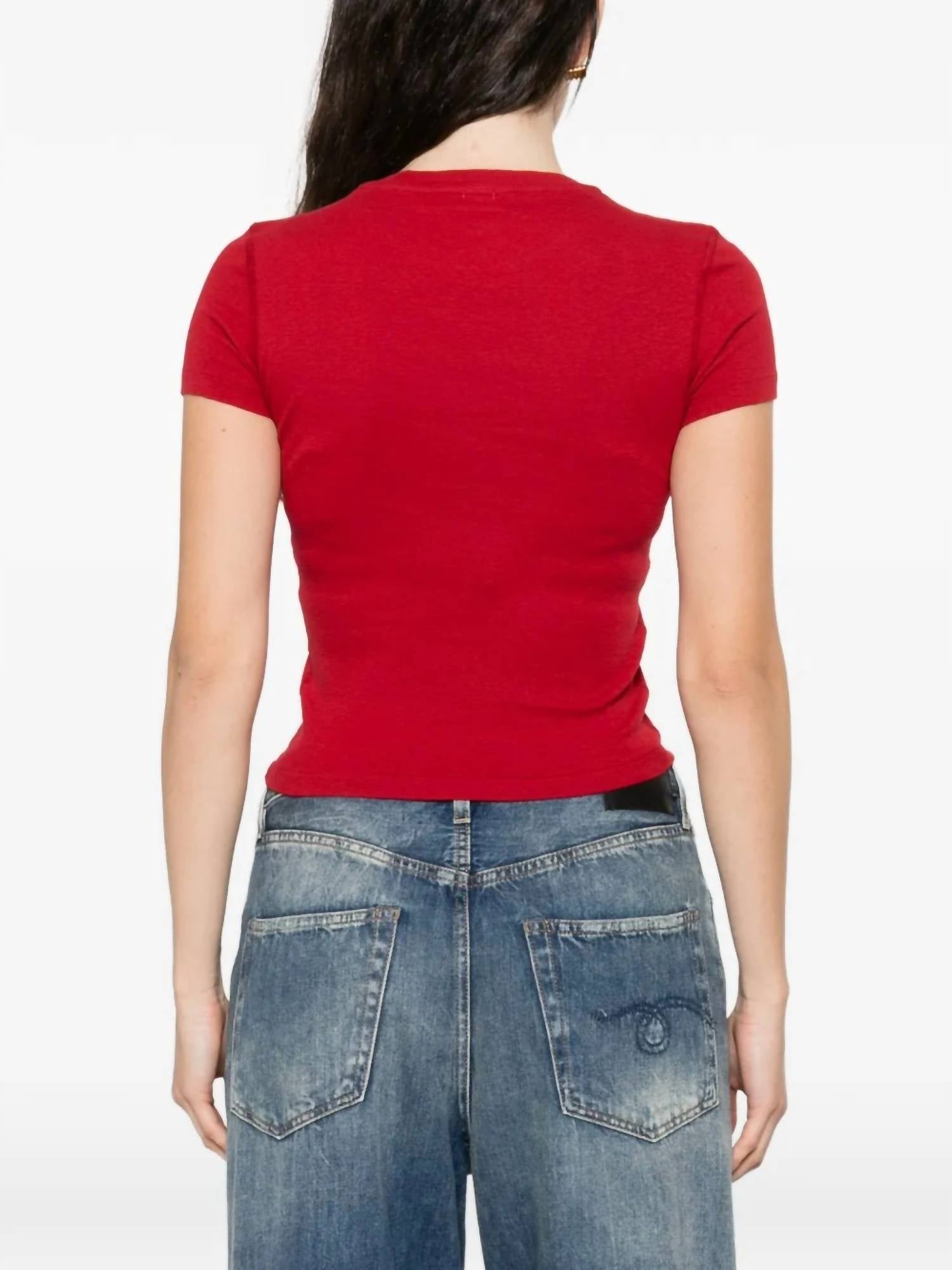 RE/DONE 90's Baby Mickey Mouse Crew Tee in rosso - women's t-shirt - alternate view