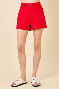 Day + Moon - Patch Pocket High Waist Shorts