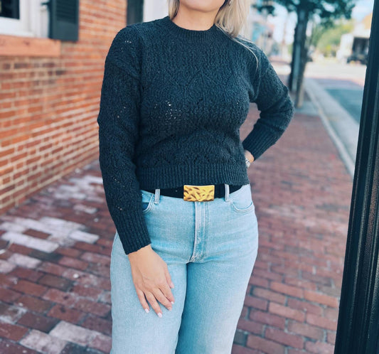 Autumn Cashmere - BOXY POINTELLE CREW TOP