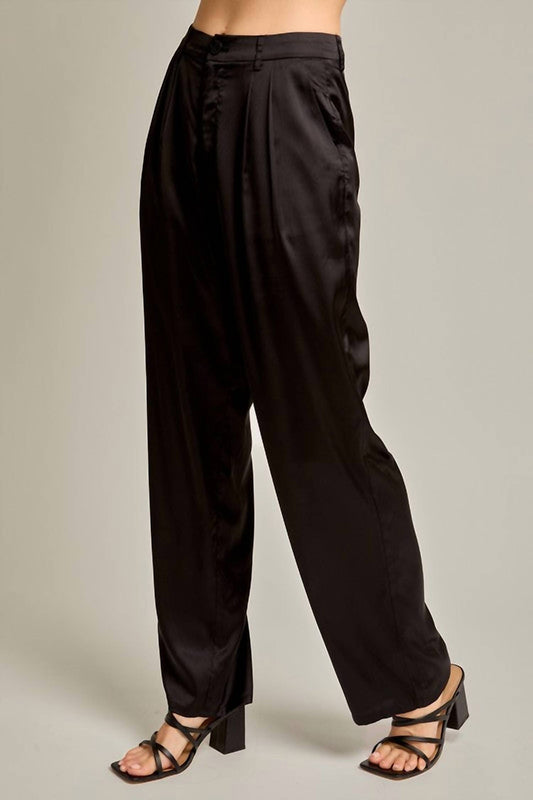 Le Lis - High Waist Satin Pants