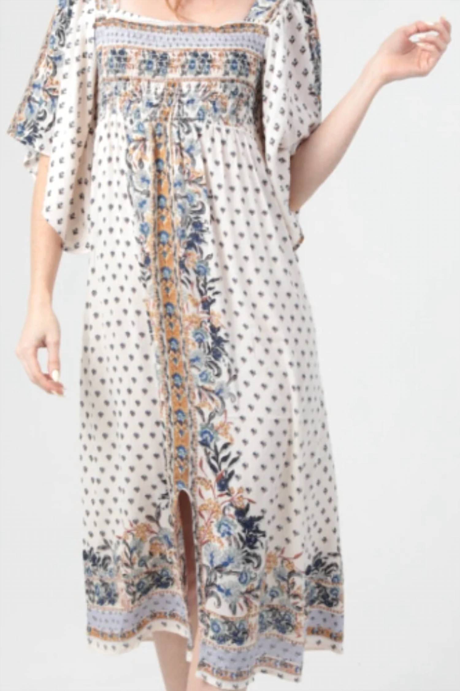 Angie - Short Sleeve Printed Dress
