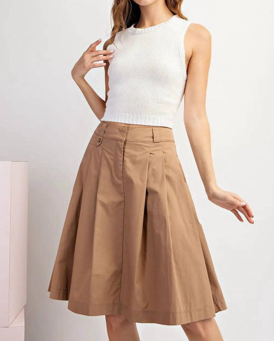 Eesome - Solid A-line Midi Skirt