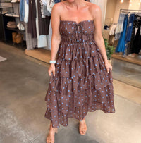 Emory Park Bella Polka Dot Maxi Dress in brown - women's dress - view 4