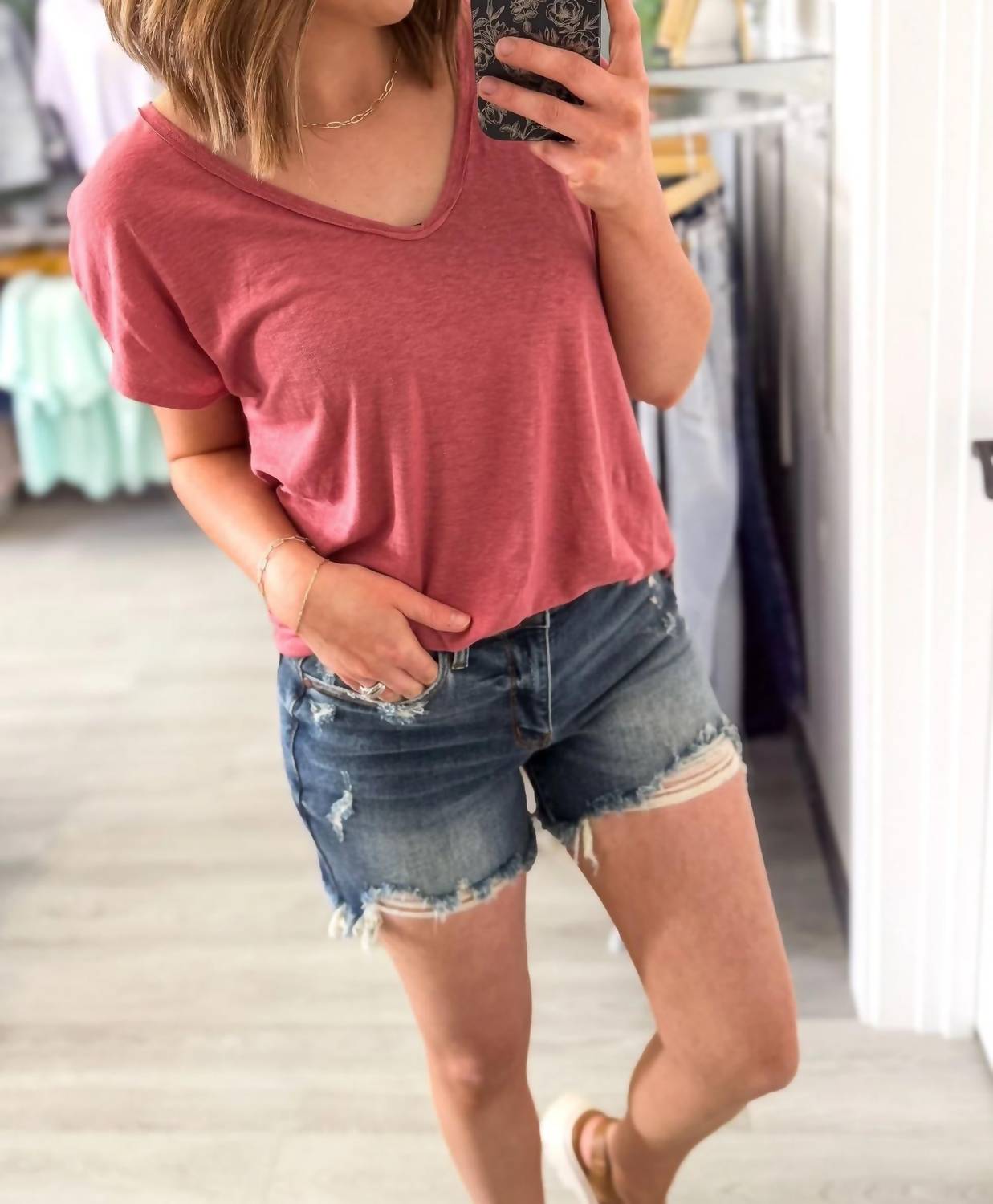 Judy Blue - Mid Rise Distressed Shorts