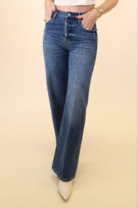 PISTOLA Tate High Rise Bowed Wide Leg Jeans in fulton 1 - women's jeans - detail view