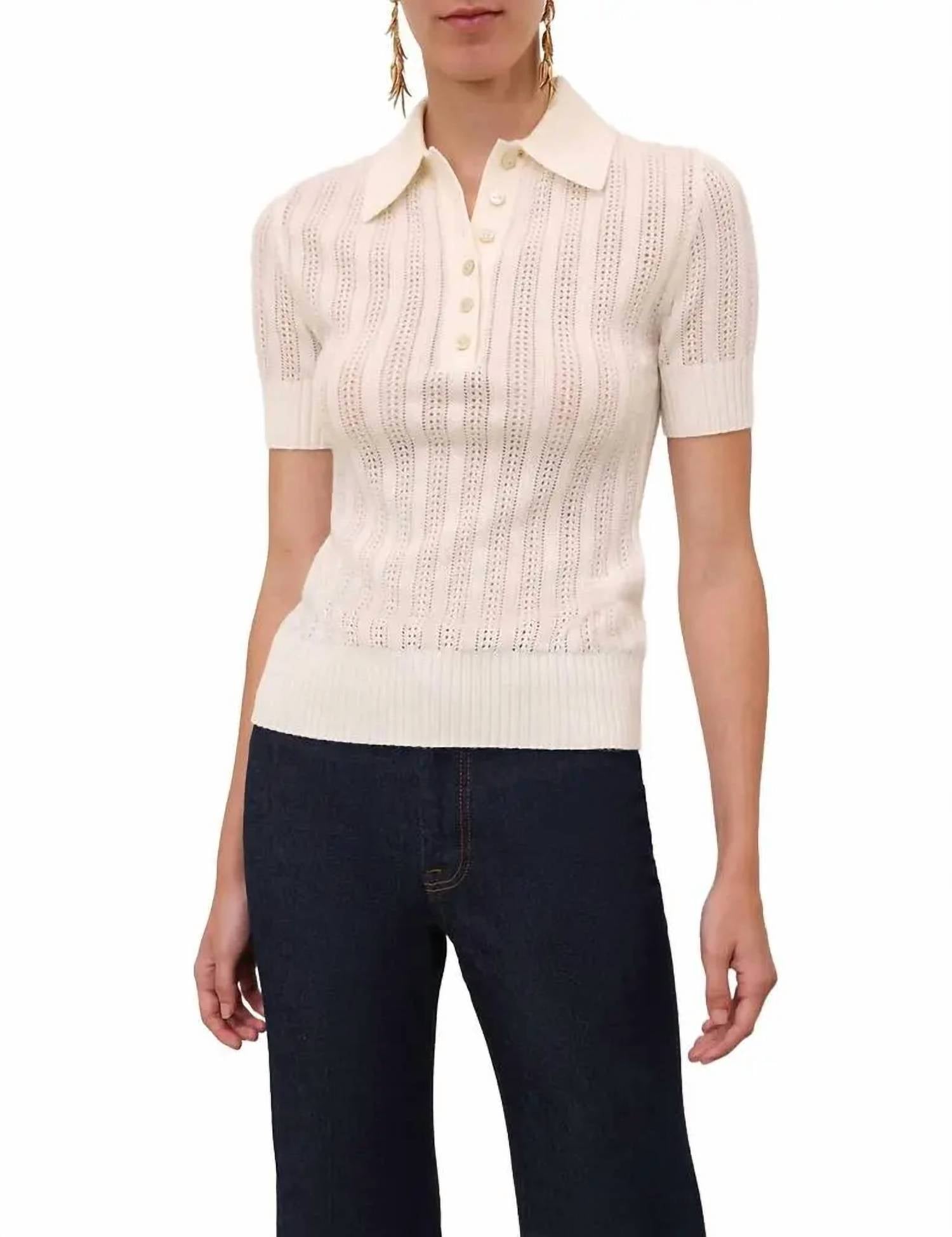 Zimmermann - Ribbed Knit Polo Top
