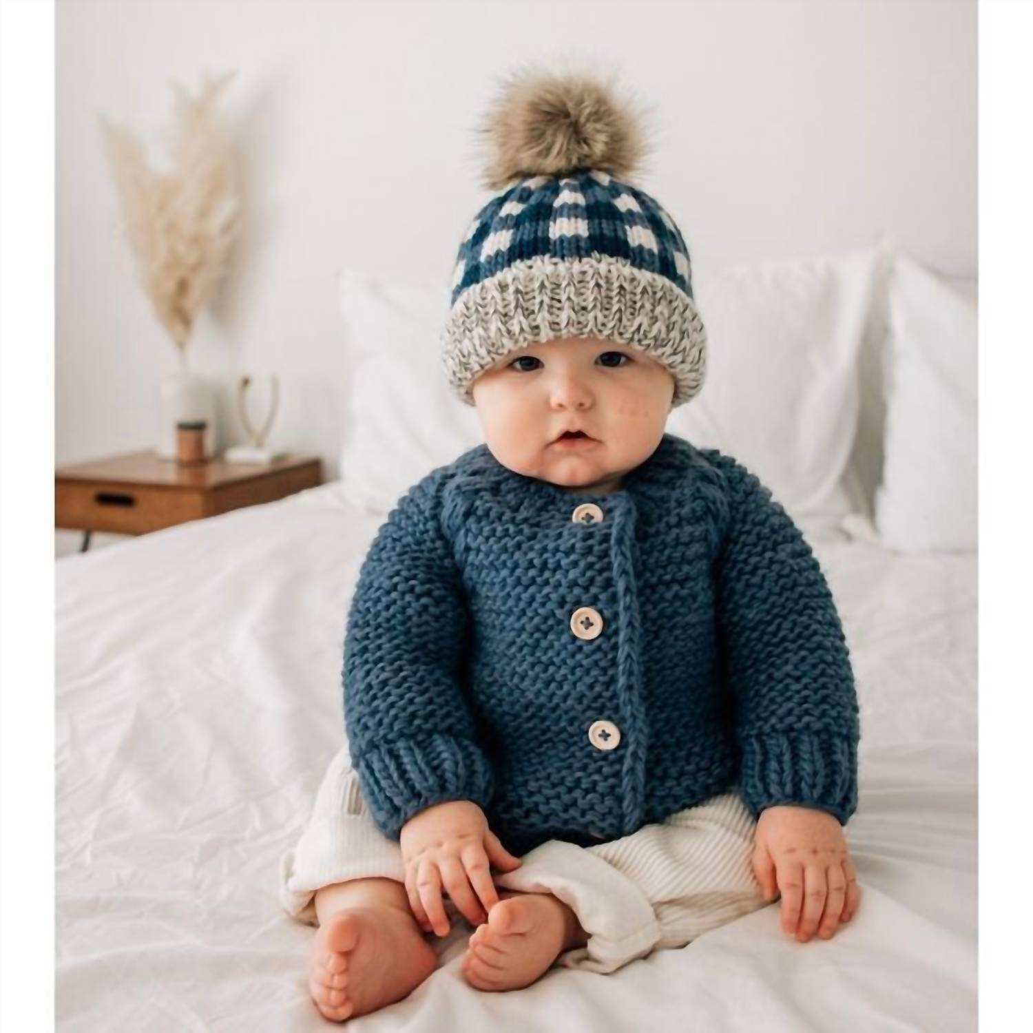 Huggalugs - Slate Garter Stitch Cardigan Sweater