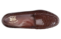 SAS Women's Simplify Loafer in brown croc - women's flats - detail view