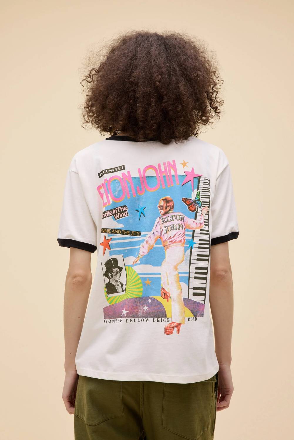 Daydreamer - Elton John 1973 Pop Art Oversized Ringer Tee
