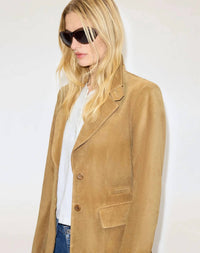 RE/DONE Women's Classic Suede Blazer in tobacco - women's jacket - view 6