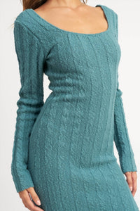 Emory Park - Square Neck Ribbed Midi Dress