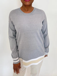 Billie - Nancy Stripes Knit Crewneck Sweater