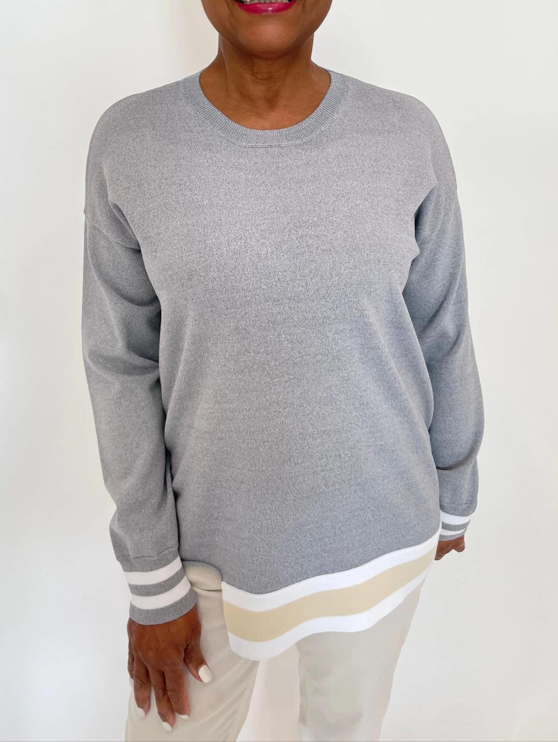 Billie - Nancy Stripes Knit Crewneck Sweater