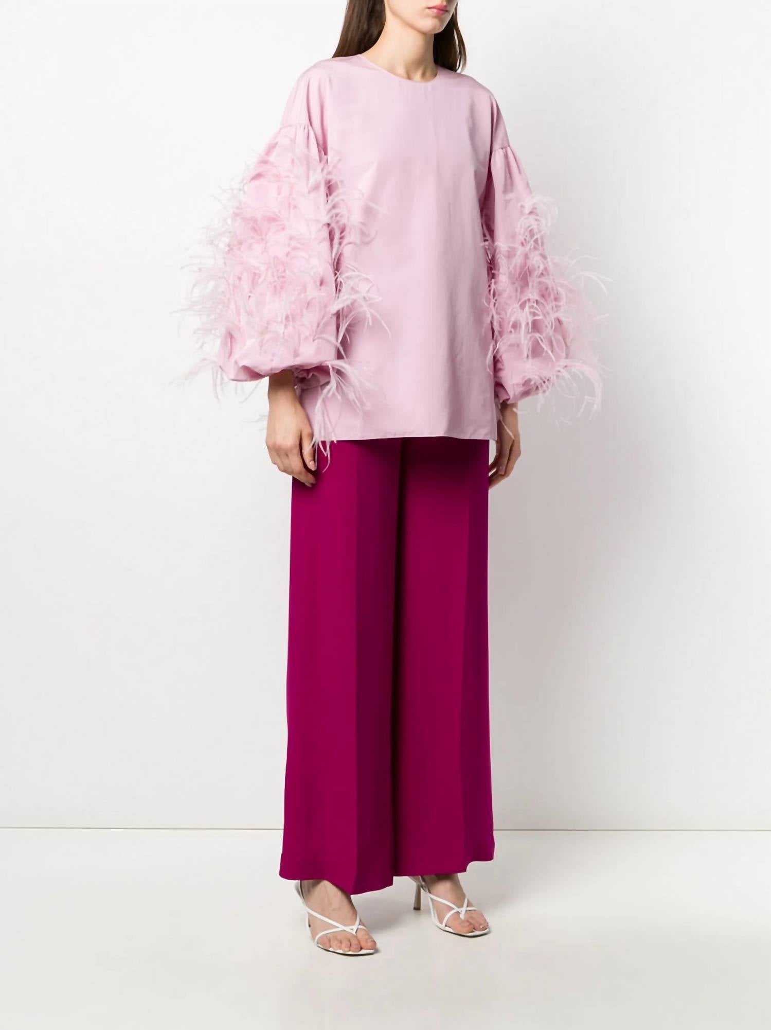Valentino - Feather Sleeve Top