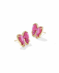Kendra Scott Women's Haley Bow Stud Earrings in gold rose violet mother of pearl 1 - women's jewelry
