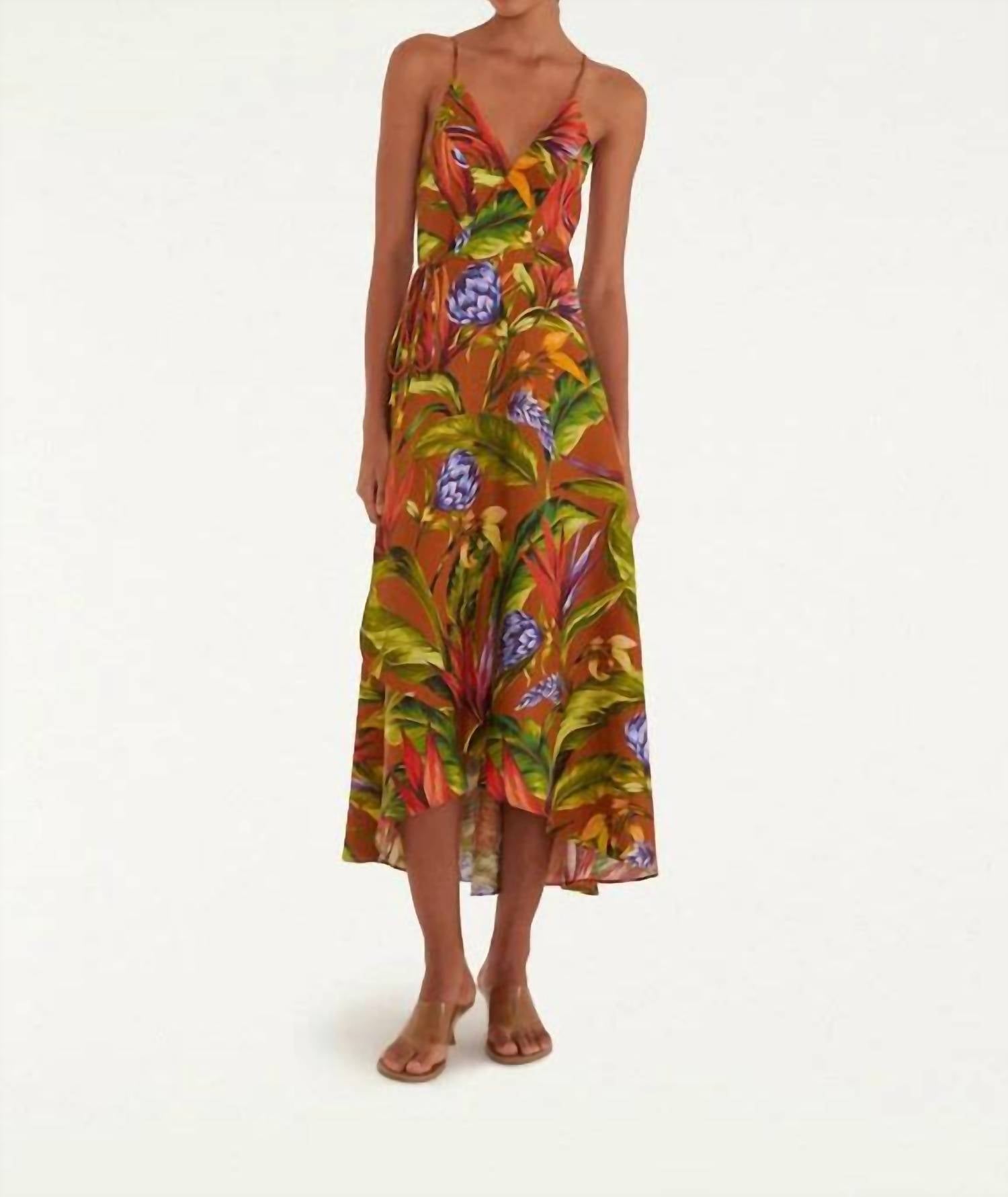 Farm Rio - Linen Midi Wrap Dress