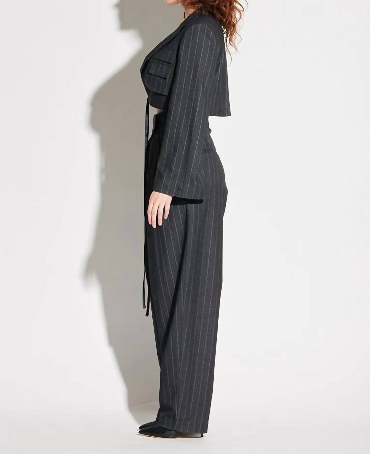 Circular Path - Samantha Crop Tie Blazer