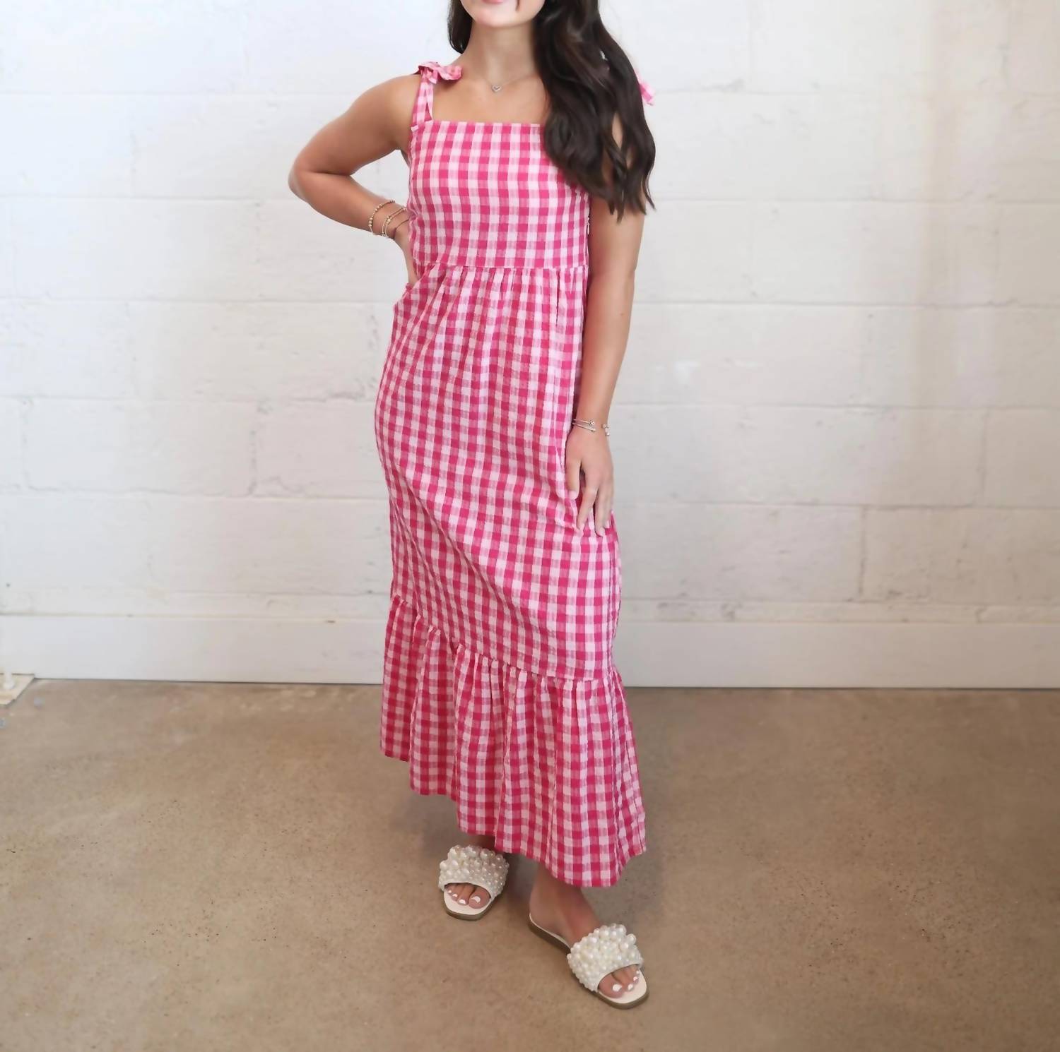Ichi - Felica Tie Strap Midi Dress