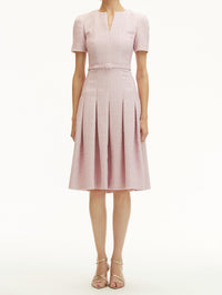 Oscar De La Renta - Lurex Check Tweed Flare Dress