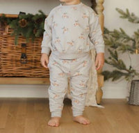 Quincy Mae Kid's Relaxed Fleece Sweatshirt Set in reindeer - item