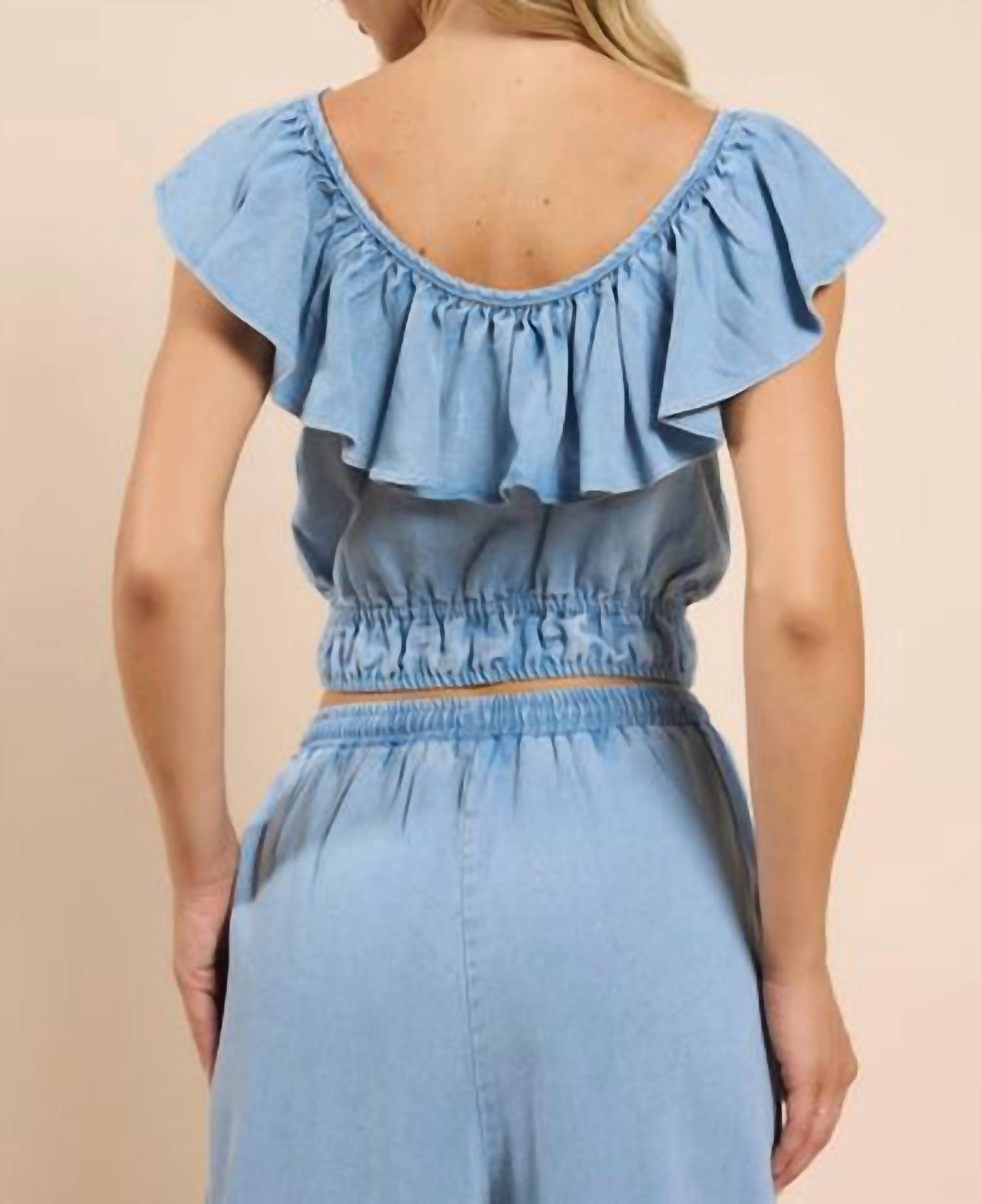 Sadie & Sage - Robin Ruffle Neckline Top