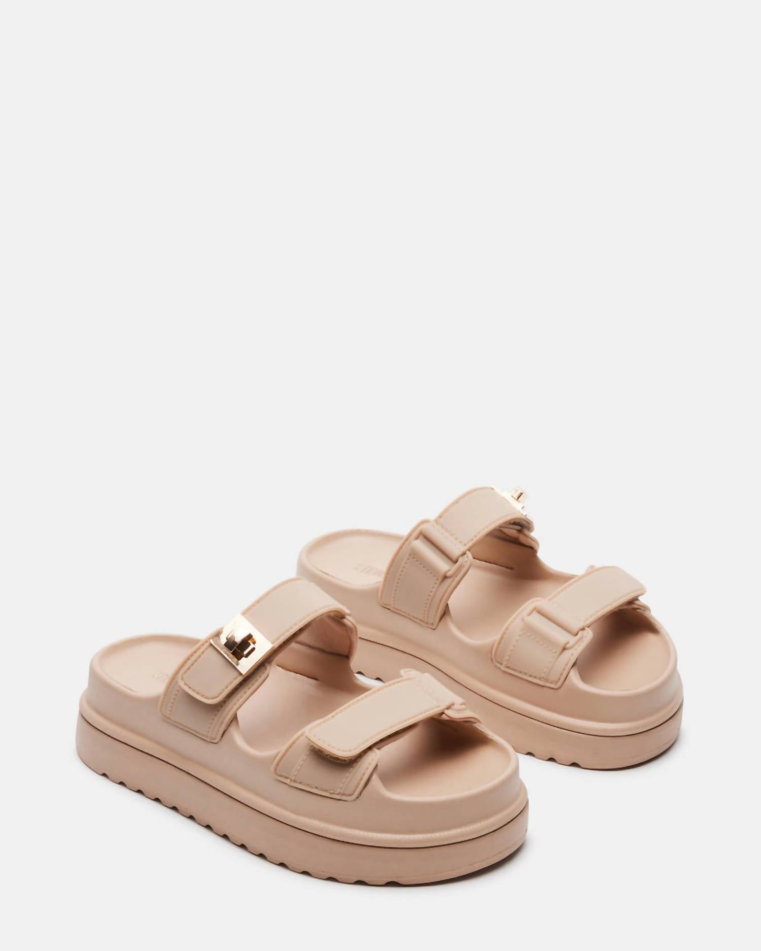 STEVE MADDEN Women's Bigschmona Platform Slide Sandal in natural - women's sandal - detail view