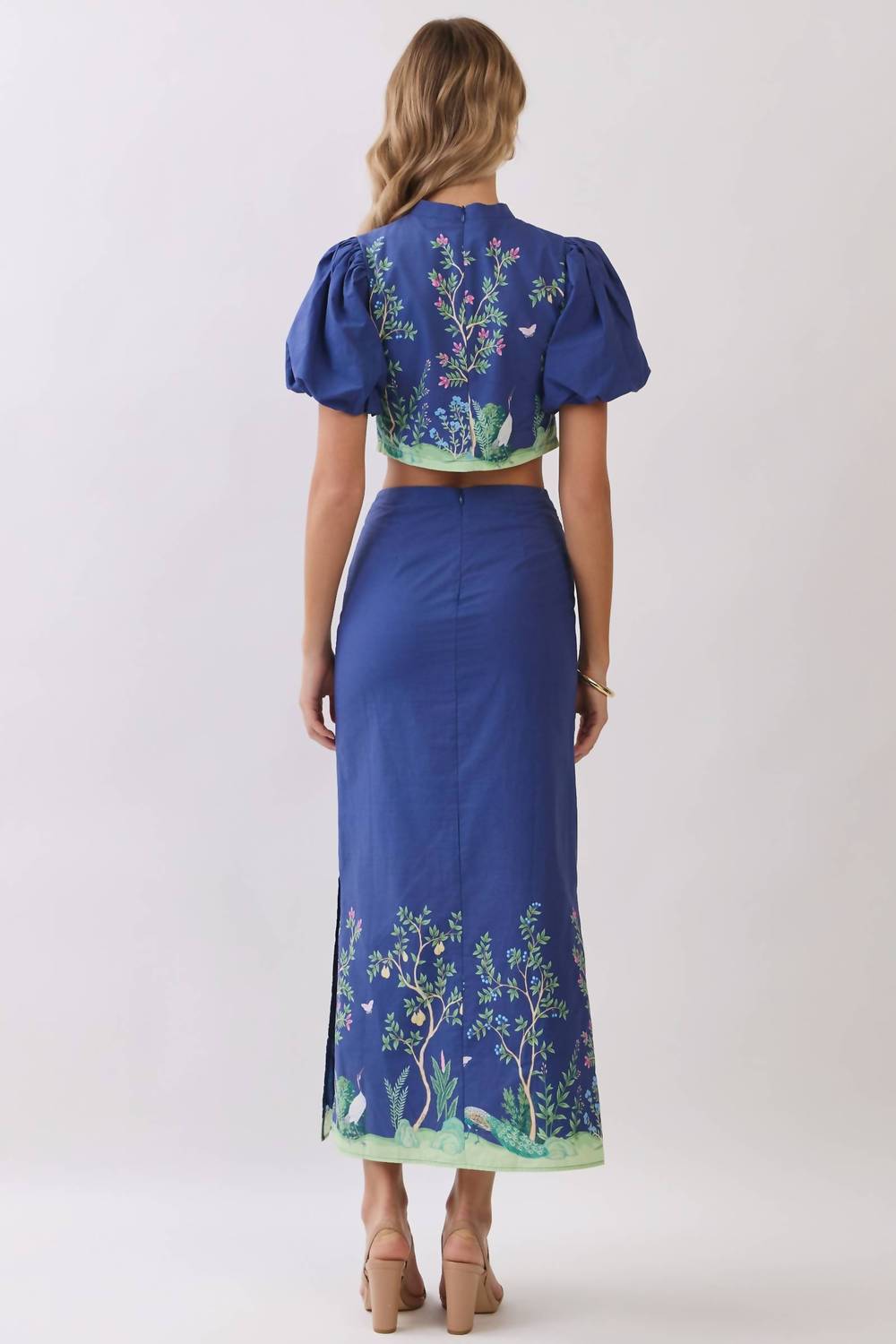 Tcec - Botanical Border Print Maxi Skirt