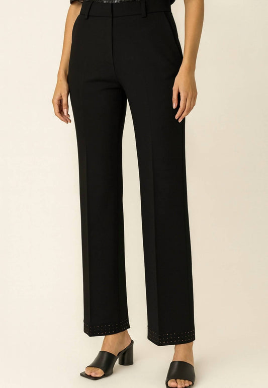 Vilagallo - Women's With Rhinestone Trim Pants