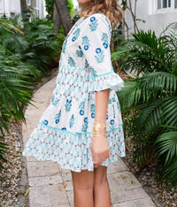 Debbie Katz Brisa Dress in turquiose - women's dress - detail view