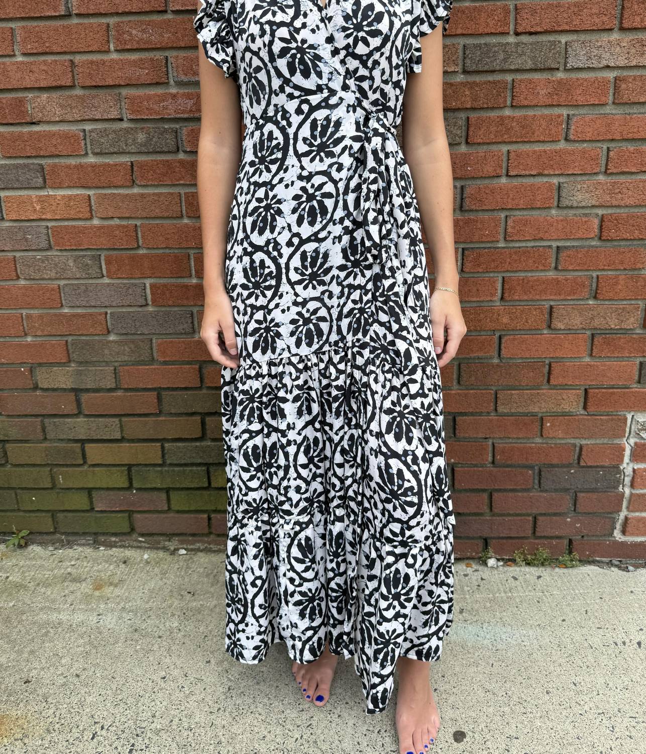 Paani - Ruffle Sleeve Maxi Wrap Dress