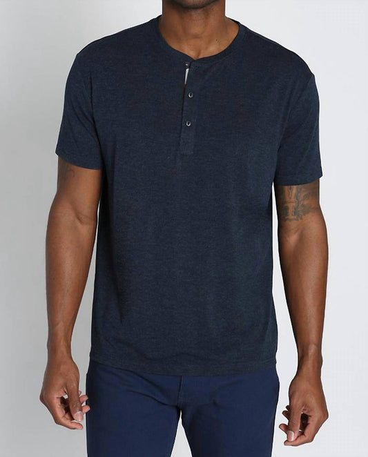 Jachs New York - Stretch Poly Viscose Short Sleeve Henley Tee