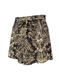 Ulla Johnson Rowan Belted Shorts in noir flora - women's shorts - alternate view